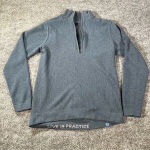 lululemon Men's Gray Merino Wool Quarter Zip Mock Neck Long Sleeve Sweater Small